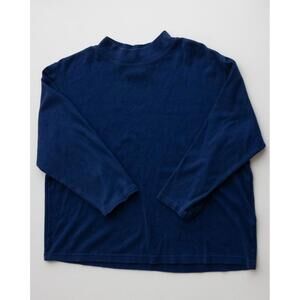 Westbound Navy Mockneck Long Sleeve Top Large